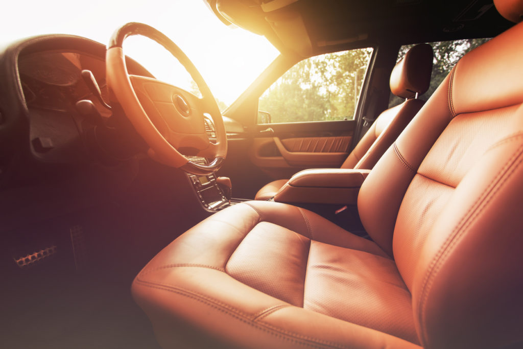 Front seat of a clean car cabin